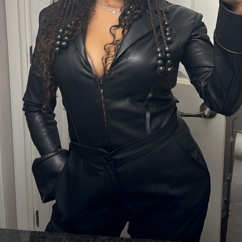 Maniere De Voir two piece leather set- worn for a few hours.